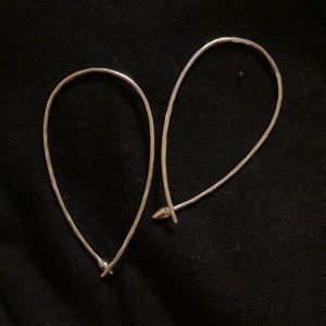 Stella & Dot small hammered hoops silver